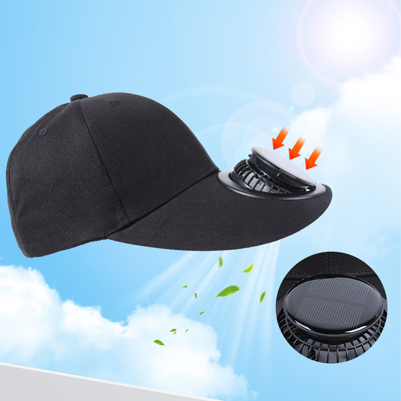 solar power fan cap